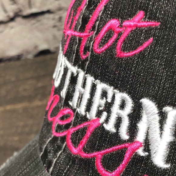 "Hot Southern Mess" Embroidered & Distressed Cap - Picture 3 of 8